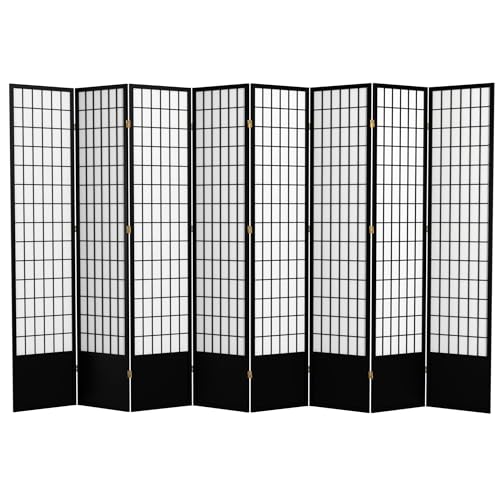 Red Lantern 7 ft. Tall Window Pane Shoji Screen-White-3 Panels Room Divider