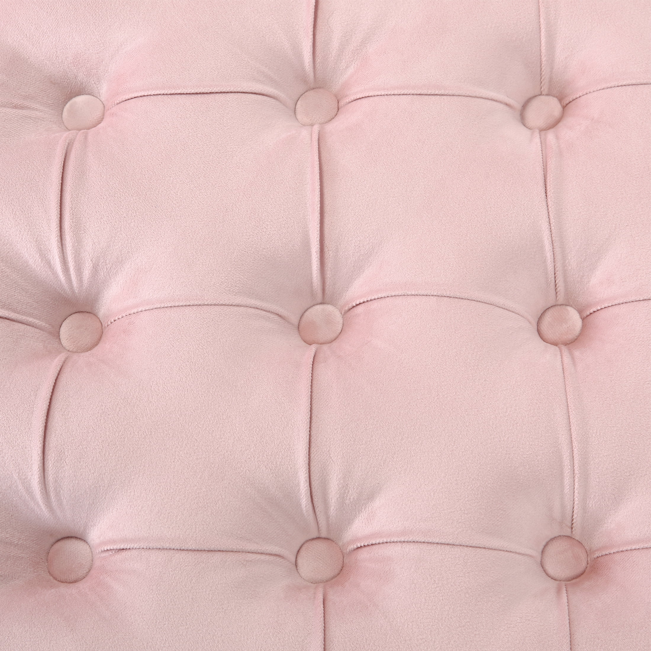 Costaelm Hank Round 29.5" Velvet Tufted Storage Ottoman, Pink