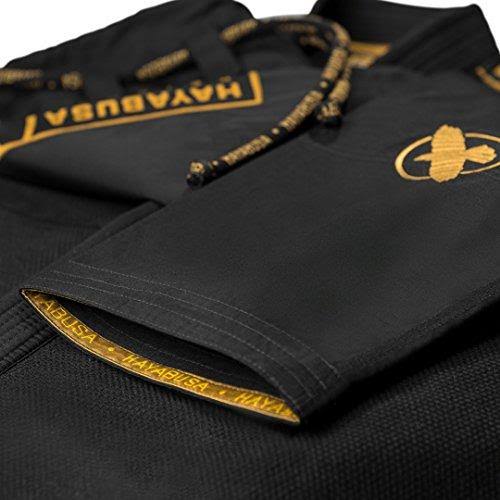 Hayabusa Lightweight Pearl Weave Jiu Jitsu Gi, Black/Gold A3