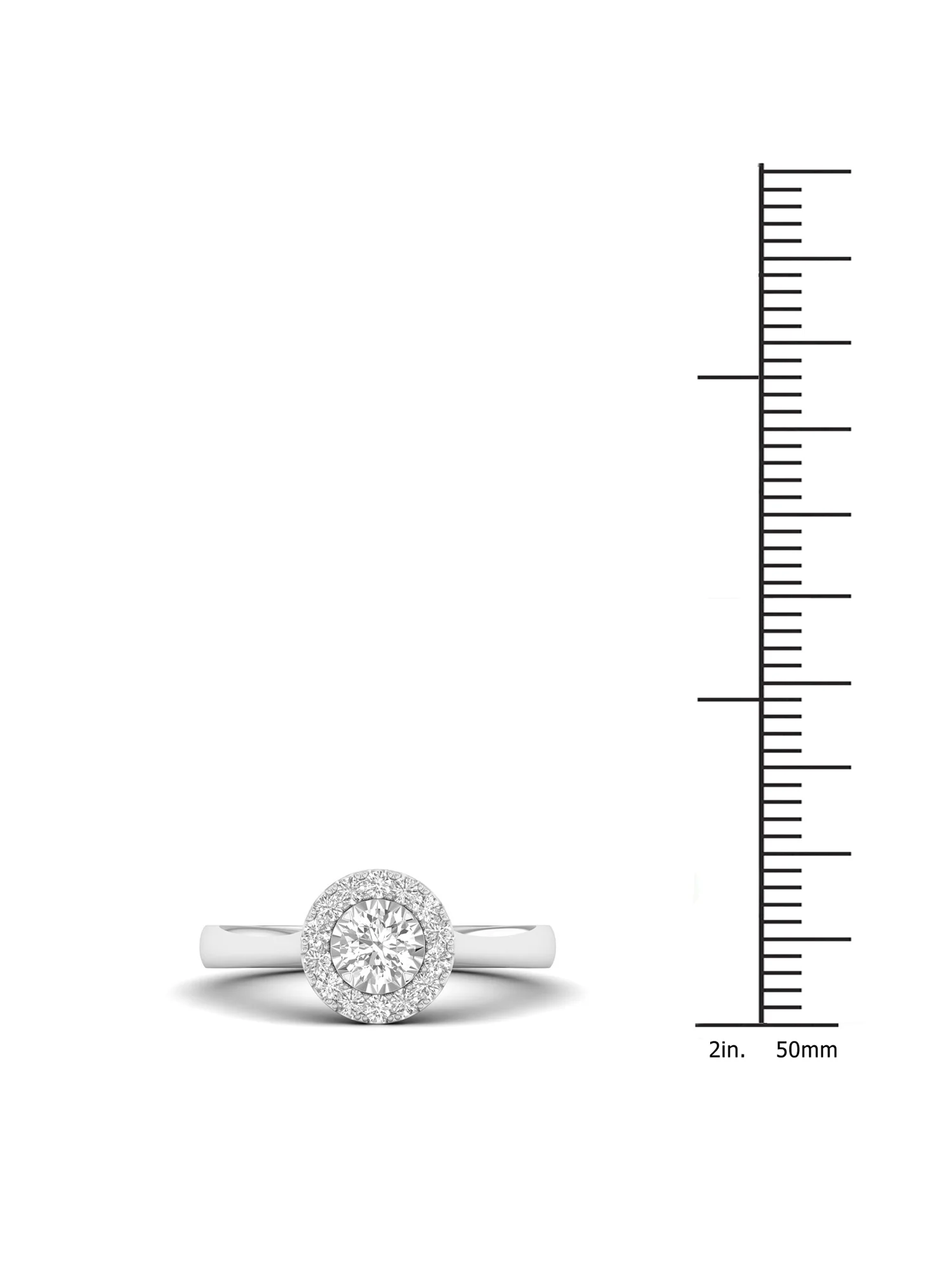 1/3Ct TDW Diamond 10K White Gold Single Stone Halo Engagement Ring (I-J, I2)