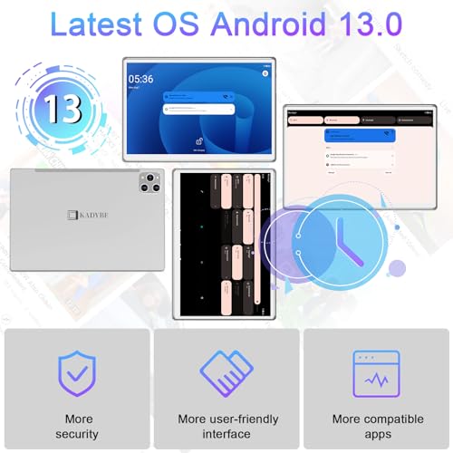 Tablet 10.1 Inch Android 13 Tablets 2025 Latest Android Tablets 128GB ROM+16GB RAM (8+8 Virtual), 2 in 1 Tablet with Keyboard