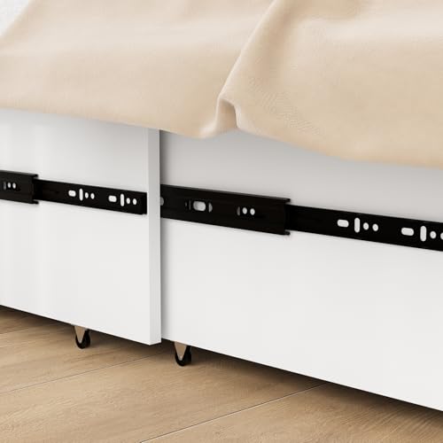 Twin Size Murphy Bed with Built-in Charging Station, 2-in-1 Bed Chest with Large Drawer