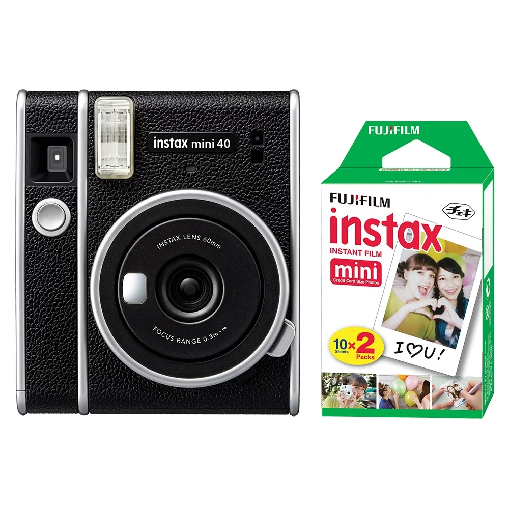 Fujifilm Instax Mini 40 Fuji Instant Film Camera + 20 Sheets Instant Film - Radiant Selections