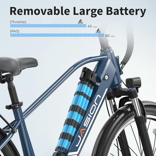 Jasion Roamer Electric Bike for Adults 1200W Peak Motor 528WH Removable Battery,up to 60miles 28MPH City Cruiser Ebike,26'' Commuter E Bike