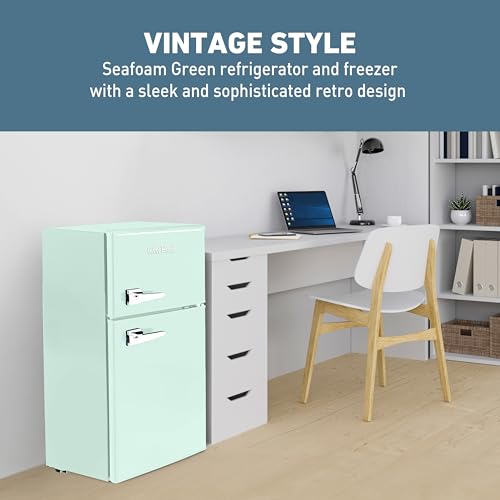 West Bend Mini Fridge with Freezer Retro-Styled for Home Office or Dorm
