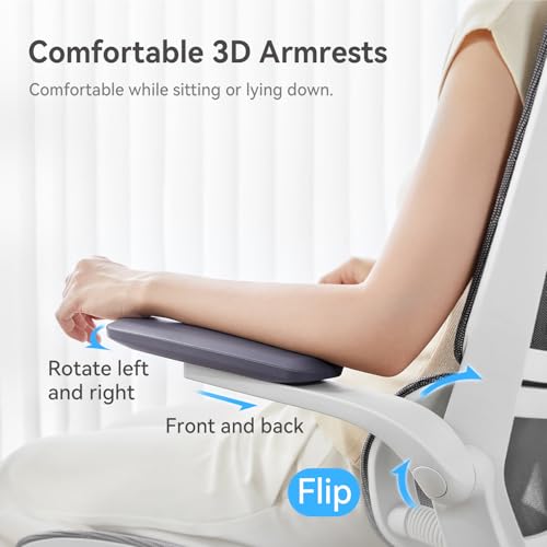 SIHOO M59AS Ergonomic Office Chair, Desk Chair with 3D Flip-up Armrests, Computer Chair with Dual Back Design and Adaptive Dynamic Lumbar Support