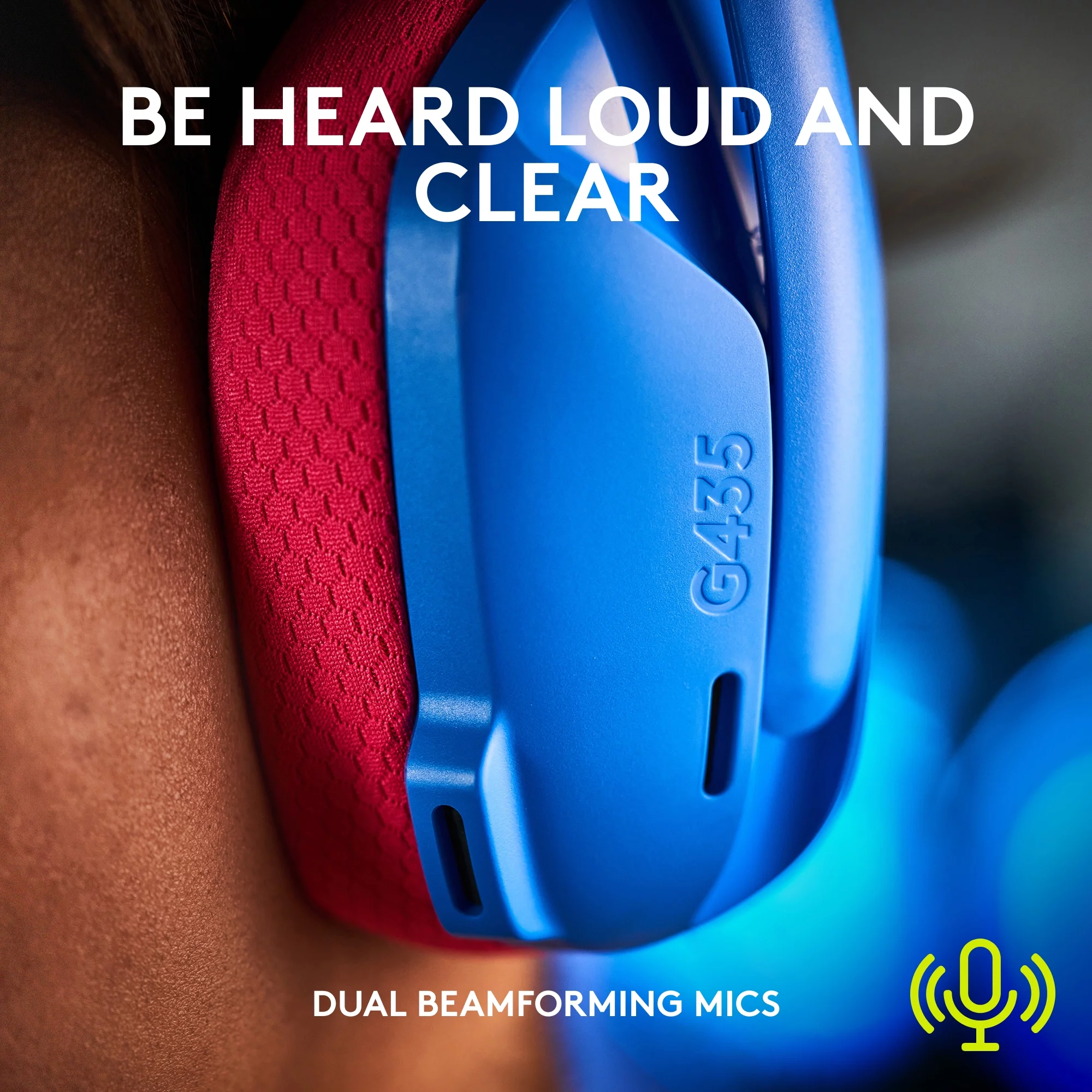 Logitech G435 LIGHTSPEED and Bluetooth Wireless Gaming Headset - Lightweight over-ear headphones, built-in mics, 18h battery