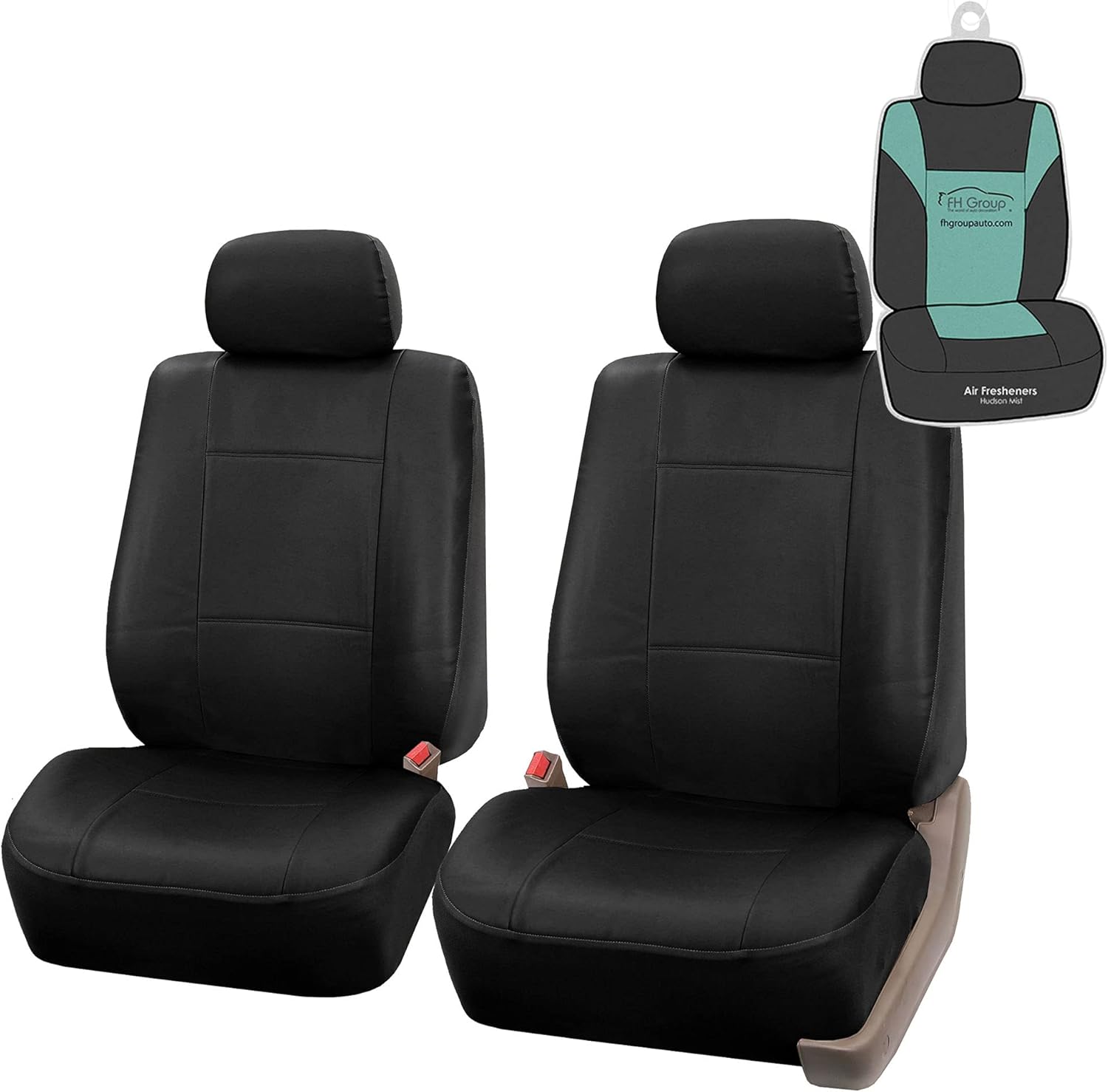 FH Group Car Seat Covers PU Leather Seat Covers Front Set – Universal Fit for Cars Trucks & SUVs (Tan) PU001102