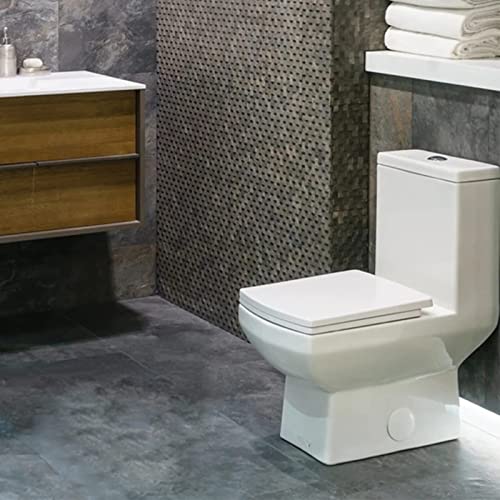 Soft Close Toilet Seat, Toilet seat, Square with Easy Quick Release Top Fix Adjustable Hinges, Easy Installation Toilet Lid for Bathrooms