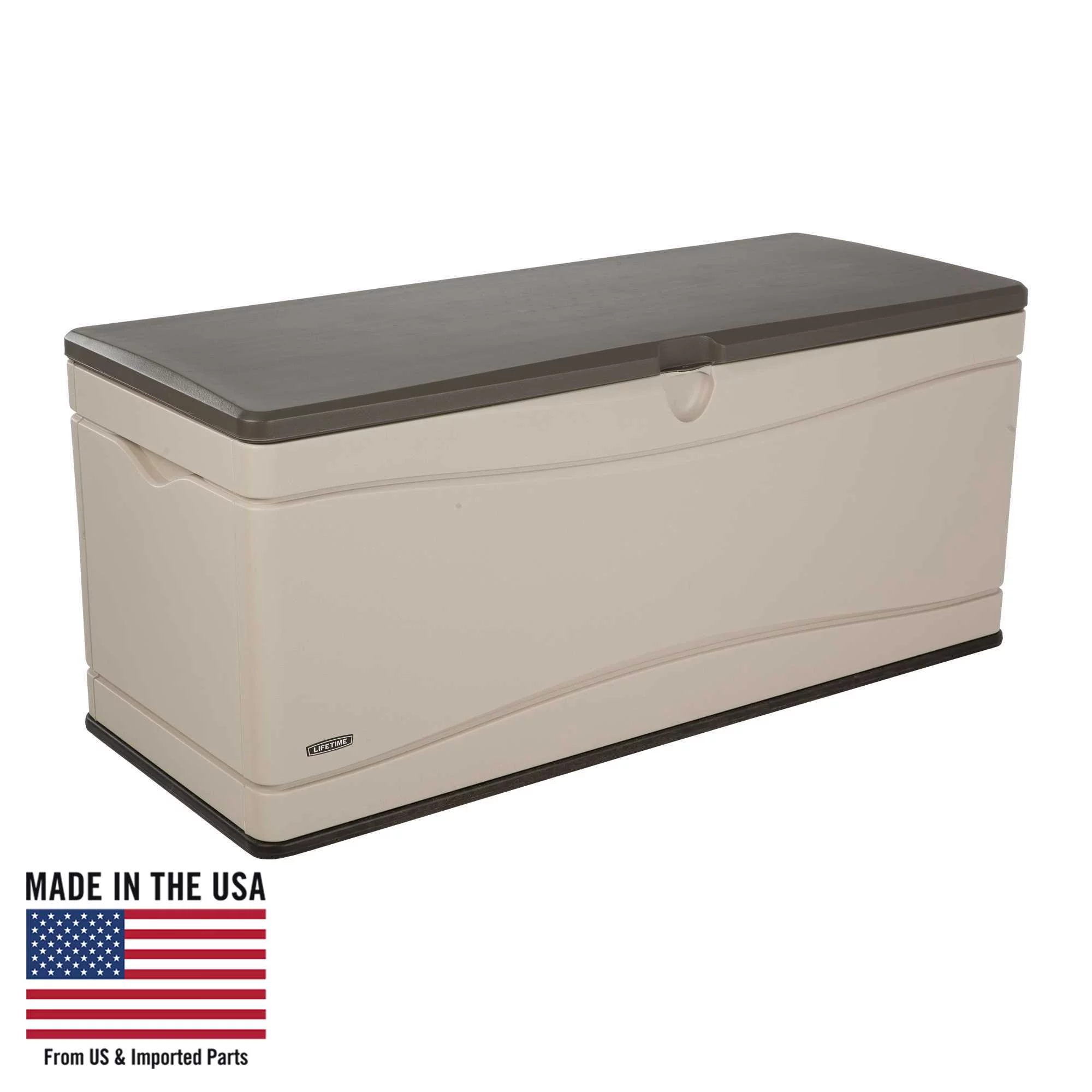 Lifetime Heavy-Duty 130 Gallon Plastic Deck Box, Desert Sand (60012) - Radiant Selections
