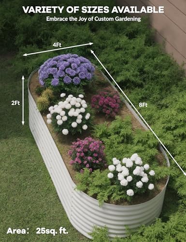 10x4x1.5ft Raised Garden Bed,Galvanized Raised Planter Boxes Outdoor with Easy Assembly, Large Garden Bed for Vegetables, Fruits, Flower