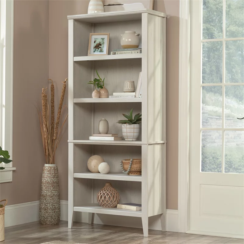 Sauder Larkin Ledge Engineered Wood 5-Shelf Bookcase in Glacier Oak