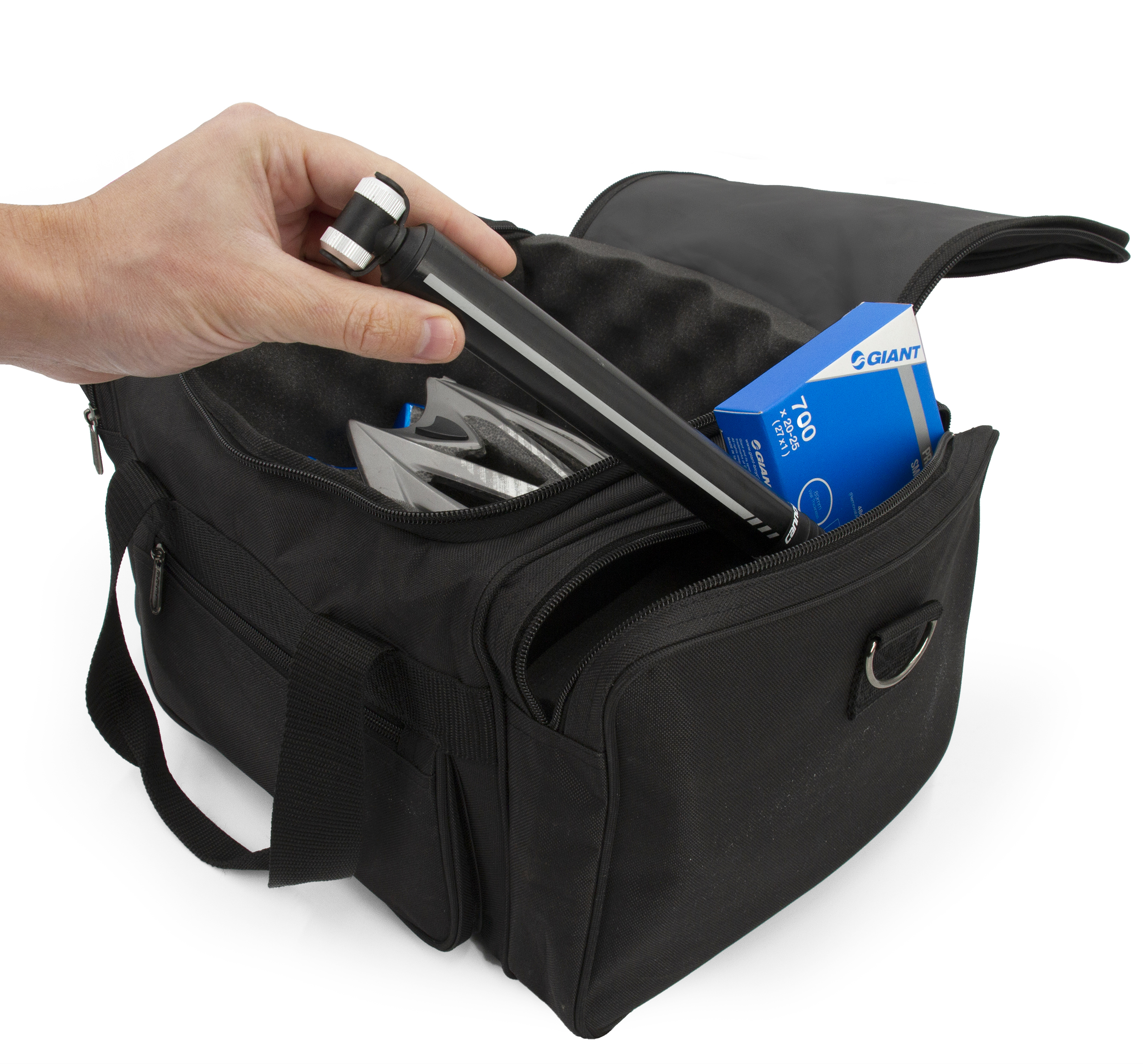CASEMATIX Helmet Bag Fits Up to Two Roadbike Helmets, Cycling Gloves, Spare Tubes