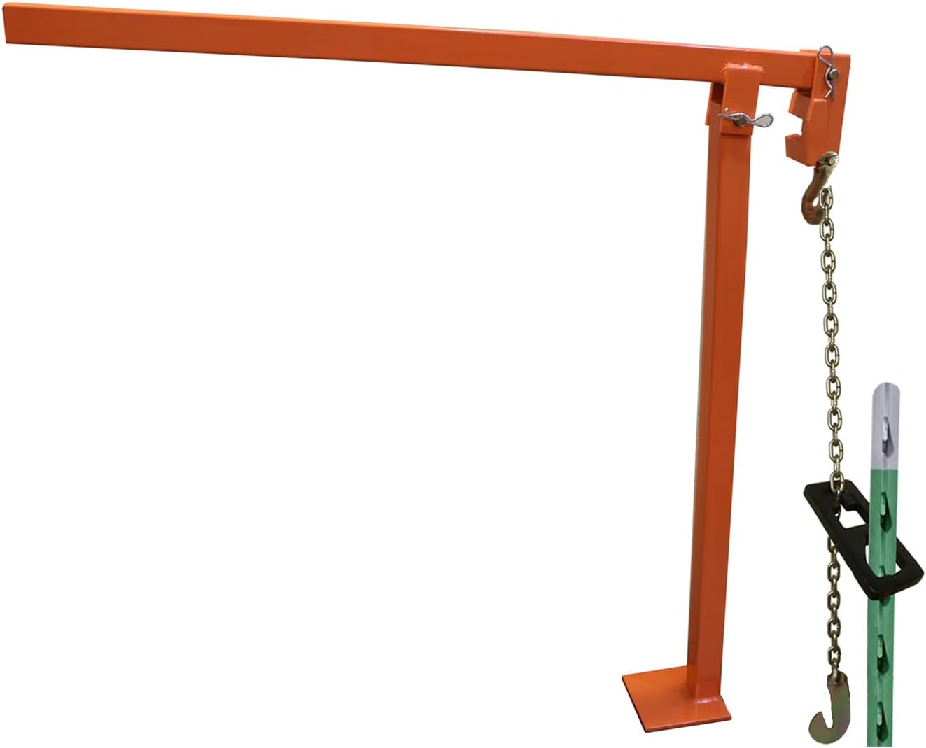 T Post Puller Fence Post Puller Heavy Duty Fence Post Puller with 47" Lifting Chain & T Post Puller Plate Puller T Post Puller for Round Fence Posts