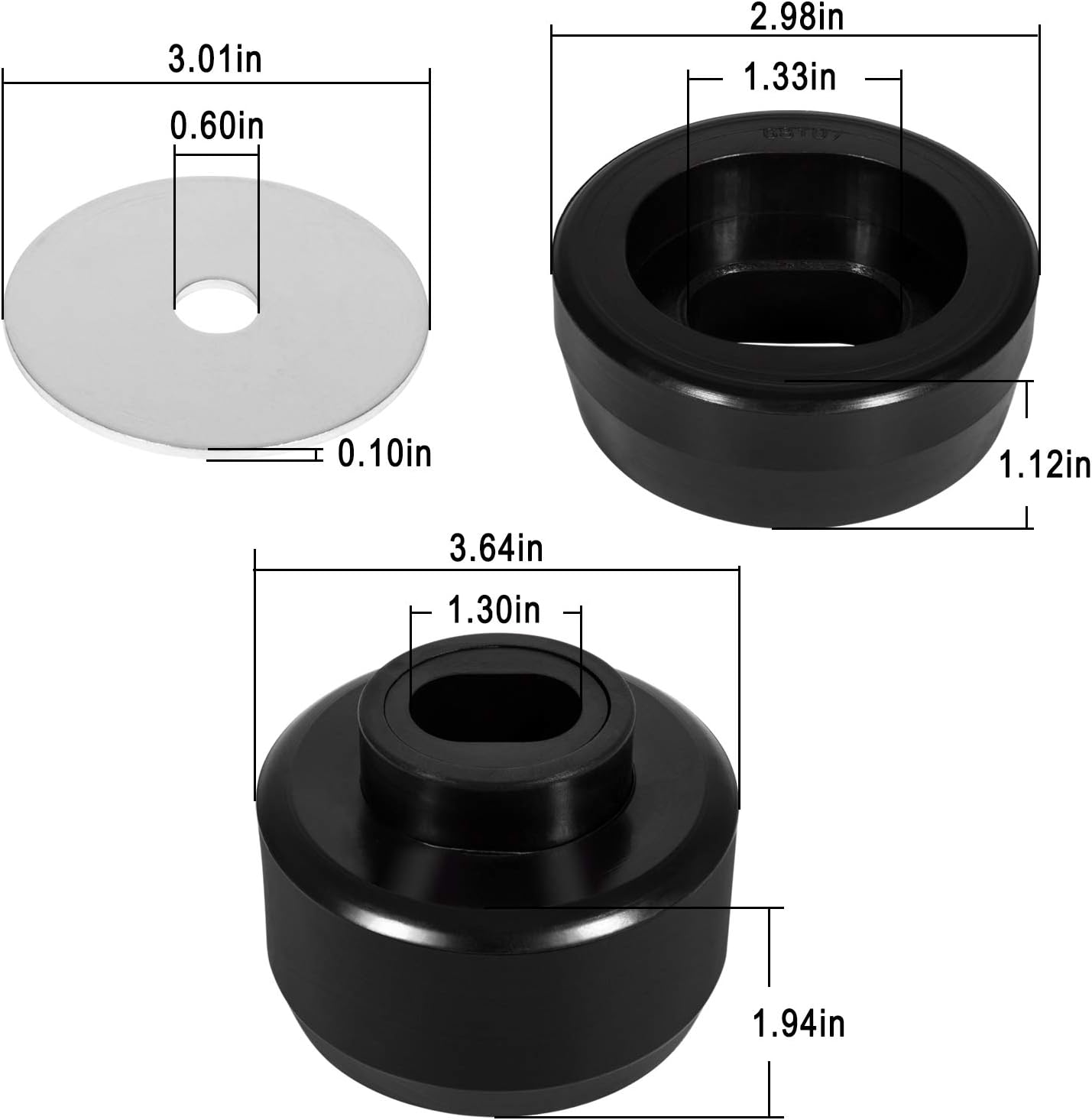 7-141 Body and Cab Mount Bushing Kit Black Polyurethane 24Pcs for 1999-2014 Silverado and Sierra 1500 2500 2WD/4WD Pack of 2