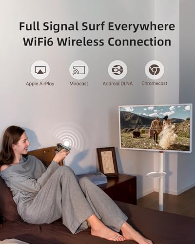 25 Inch Portable TV - Smart Touch Screen with Google Play, Android 14, Qualcomm 8G RAM+128G Storage, 1080P Smart Handy TV with 8MP Camera and Battery