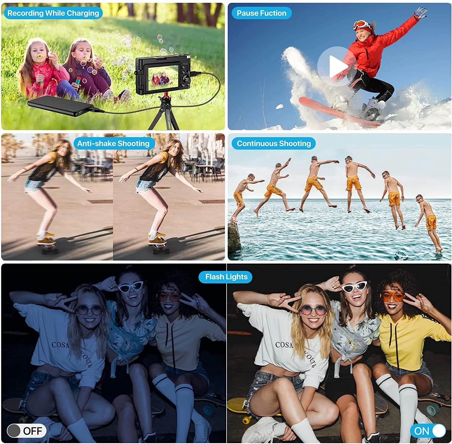 Vlogging Camera 4K Digital Camera for Youtube Autofocus with 32GB SD Card