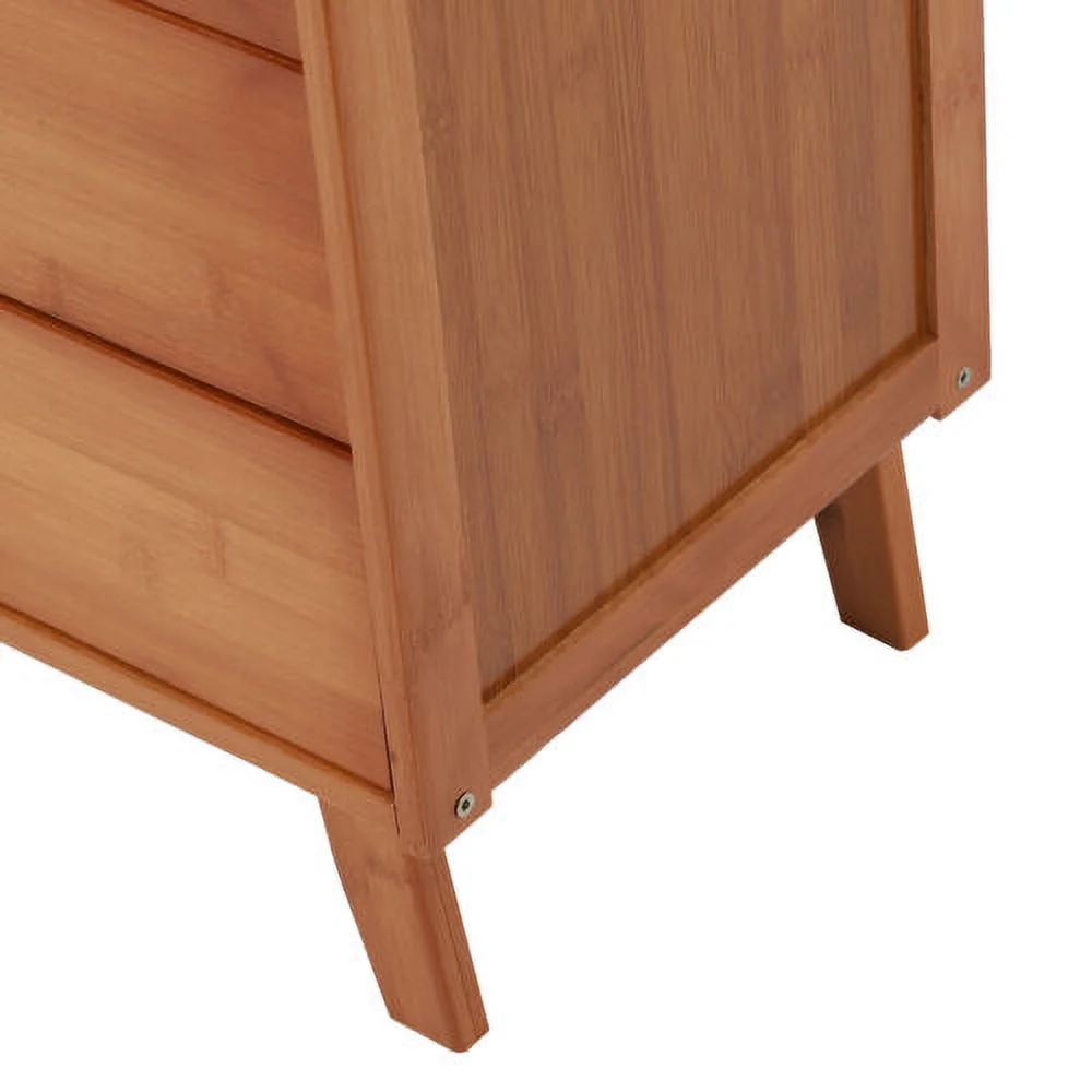 Wooden Storage Pantry Cupboard with 3 Drawers, Cabinets & 2 Acrylic Doors Brown