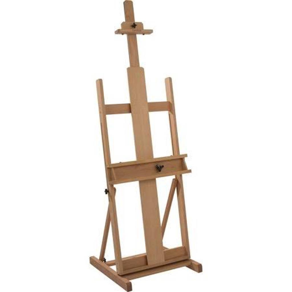 Creative Mark Carolina Artist's H-Frame Wooden Studio Art Easel, Fully Adjustable Floor Easel 90% Assembled (60 inch to 102 inch) - Beechwood, Elm