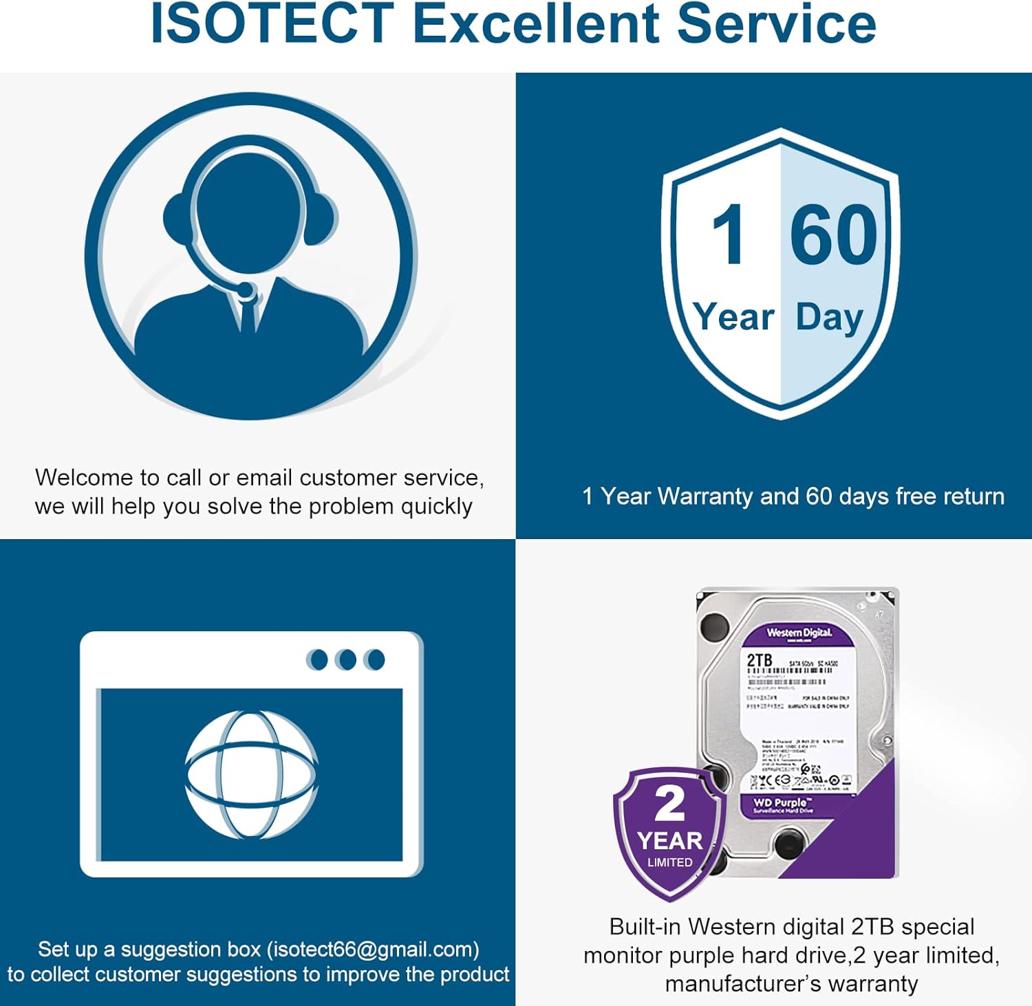 [Newest Strong Version]ISOTECT 11.6''Monitor,High-efficiency Video Coding Monitoring NVR Wireless Security Camera System