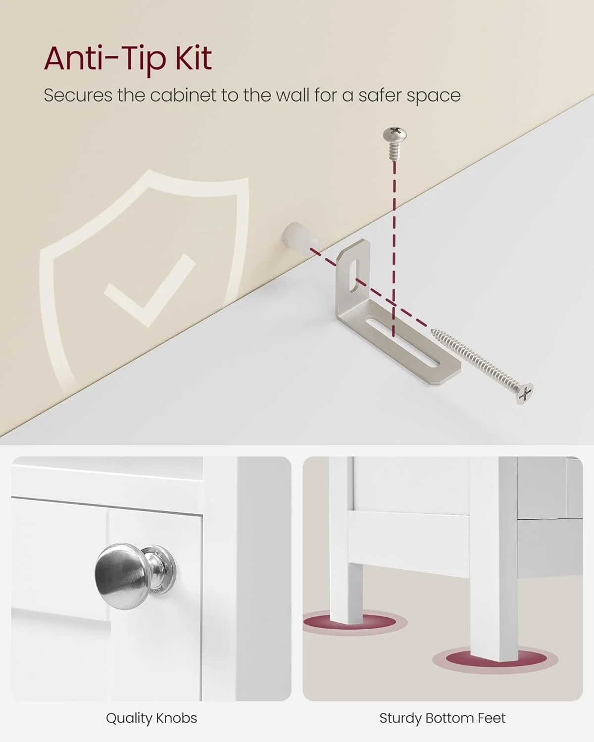 QCAI Tall Bathroom Cabinet with Lights, Slim Bathroom Storage Cabinet, Freestanding Narrow Cabinet with Adjustable Shelves, Open compartments