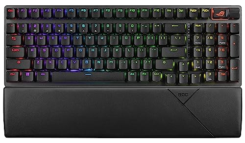 ASUS ROG Strix Scope II 96 Wireless Gaming Keyboard, Tri-Mode Connection, Dampening Foam & Switch-Dampening Pads