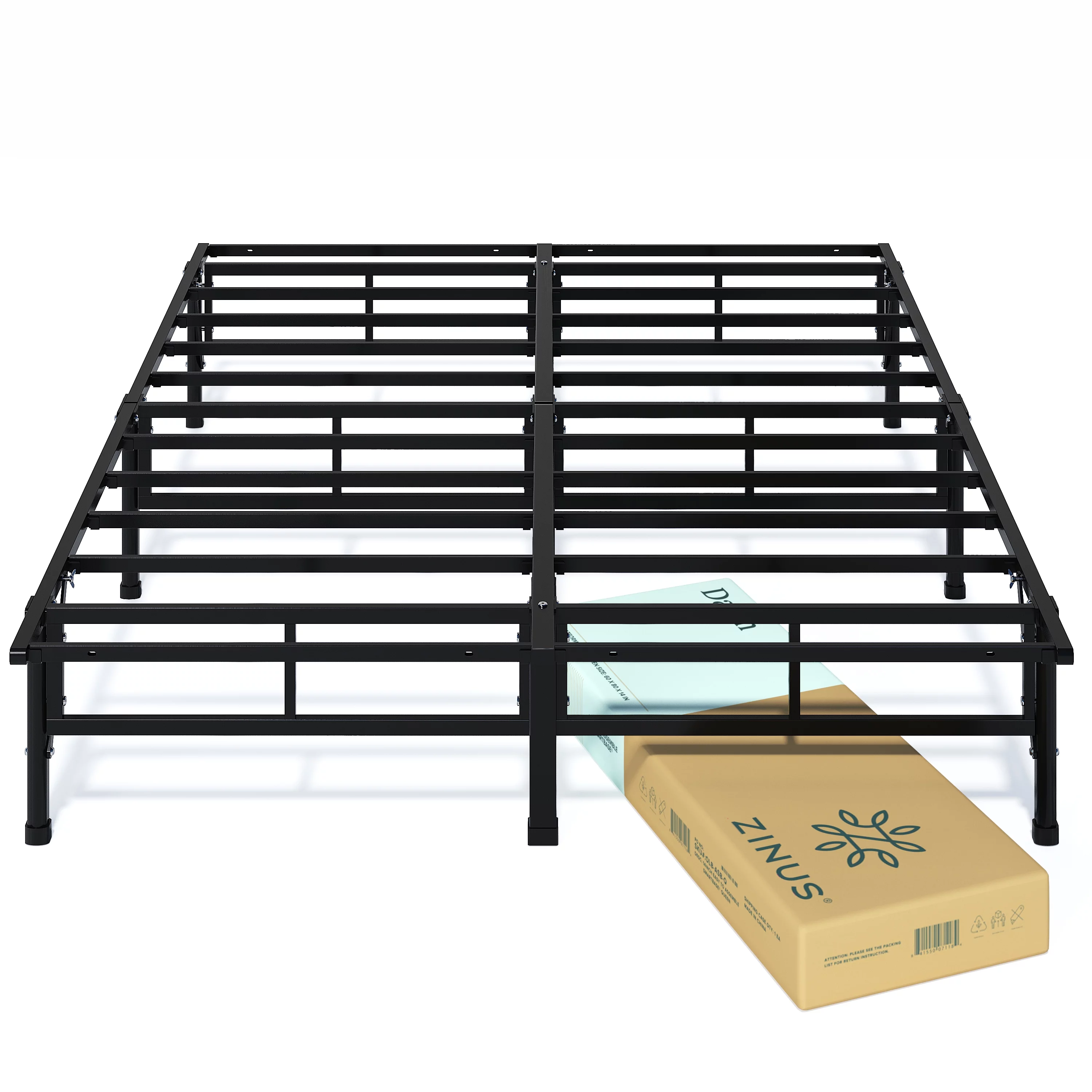 Zinus 14" Metal SmartBase Compack® Mattress Foundation, Bed Frame, Queen