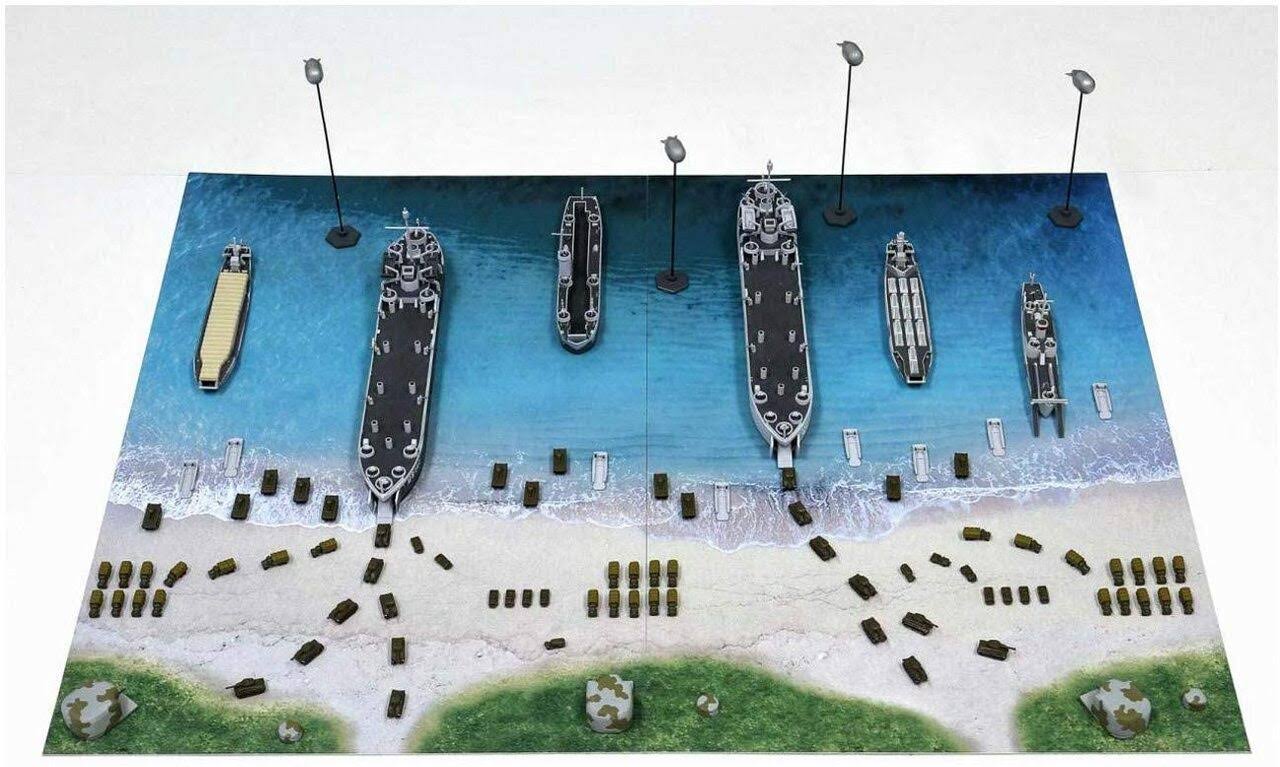 Pit-Road SPS07 WWII Normandy Landing Operation (D-Day) Scene Paper Base 1/700 Scale - Plaza Japan