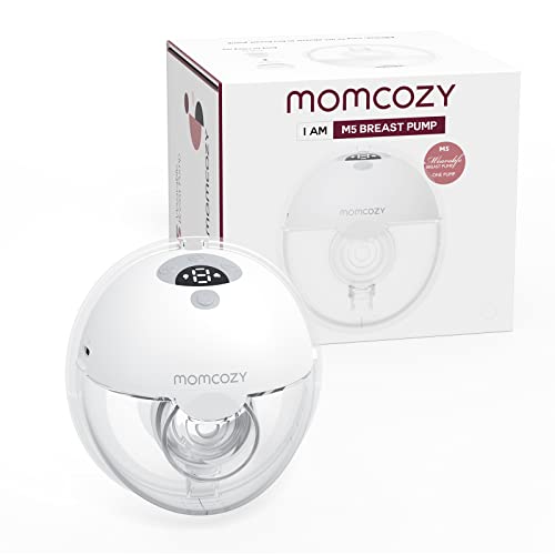 Momcozy M5 Hands-Free Wearable Breast Pump, Double-Sealed Flange for Baby-Like Comfort, 3 Modes & 9 Suction Levels, Portable Electric Pump – 24mm