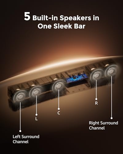 ULTIMEA 5.1CH Surround Sound Bar with Subwoofer, Dolby Atmos, VoiceMX & BassMX Tech, 300W Soundbar for Smart TV