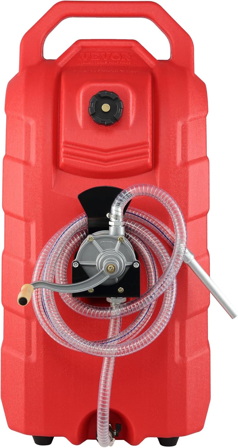 VEVOR 16 Gallon Fuel Caddy, 7.8 L/min, Portable Gas Storage Tank Container with Hand Pump Rubber Wheels