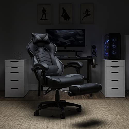 RESPAWN 110 Pro Gaming Chair - Gaming Chair with Footrest, Reclining Gaming Chair, Video Gaming Computer Desk Chair, Adjustable Desk Chair