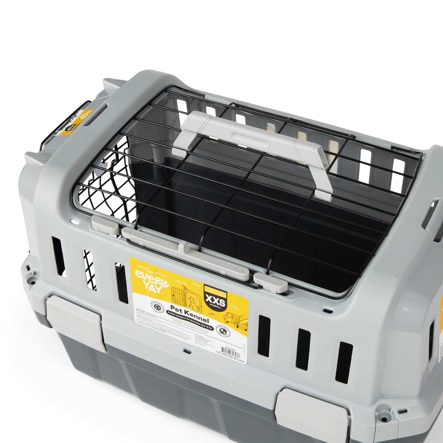 EveryYay Going Places Grey 2-Door Pet Kennel - Pet Supplies online store
