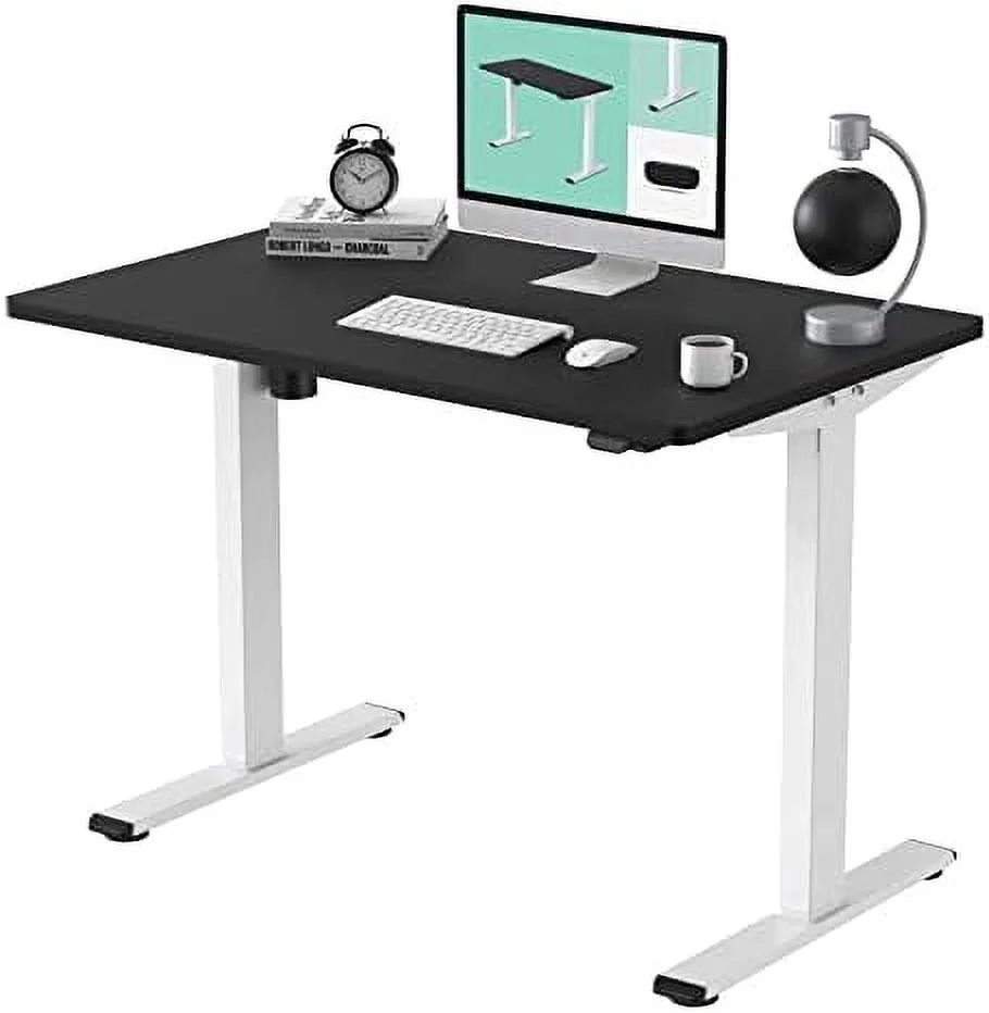 HJZBNONE Adjustable Height Desk 40 x 24 Inches Small Standing Desk for Small Space Electric Sit Stand Home Office Table Computer Workstation (Black