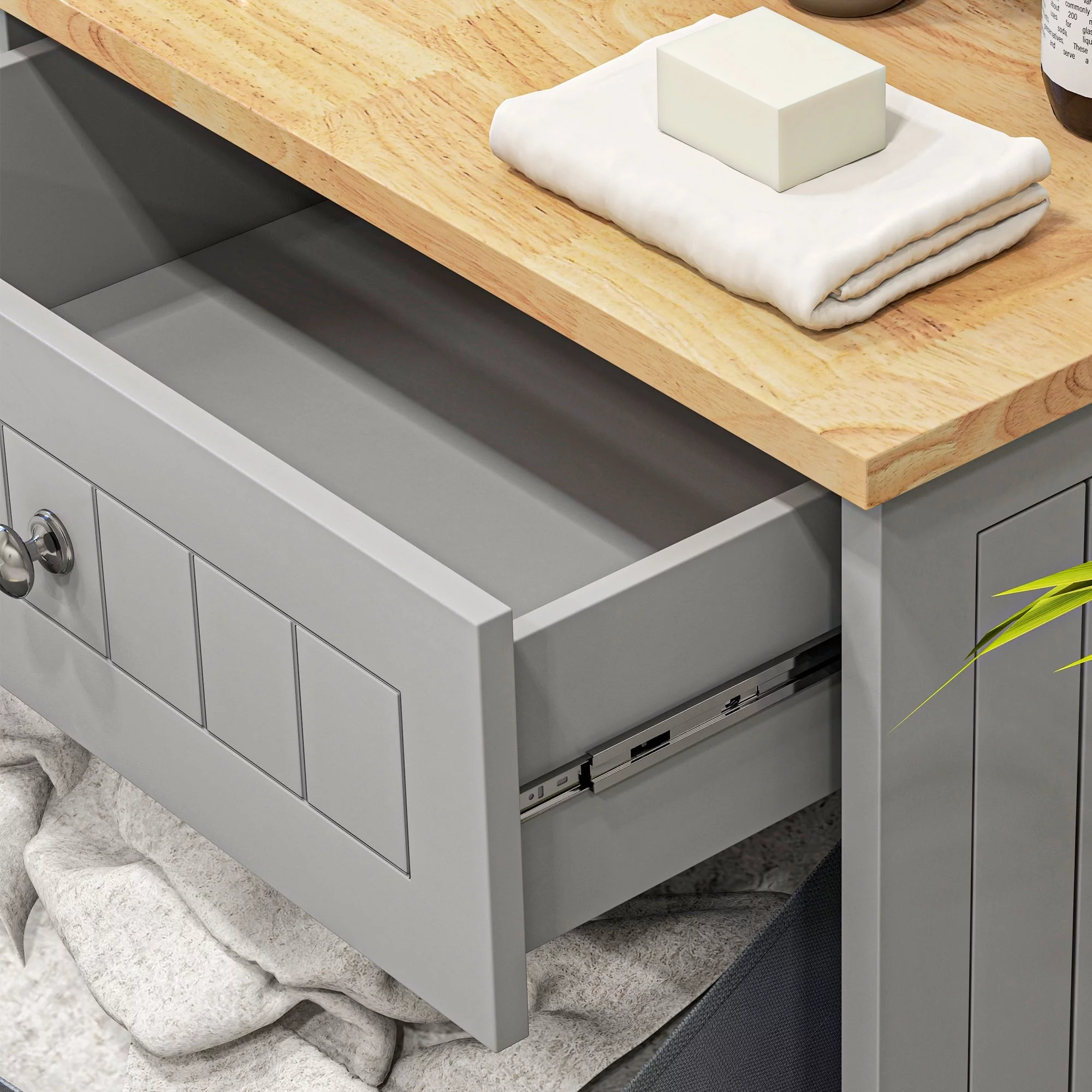 HOMCOM Kitchen Tilt Out Trash Bin Cabinet, Free Standing Recycling Cabinet