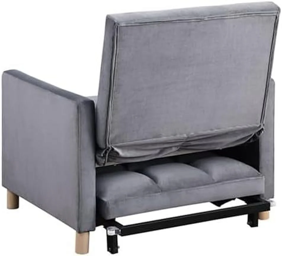 RUNFAYBIU Convertible Sleeper Sofa Chair Bed  3-in-1 Multi-Functional Velvet Couch with Pull-Out Bed  Modern Chaise Lounge Chair with Adjustable