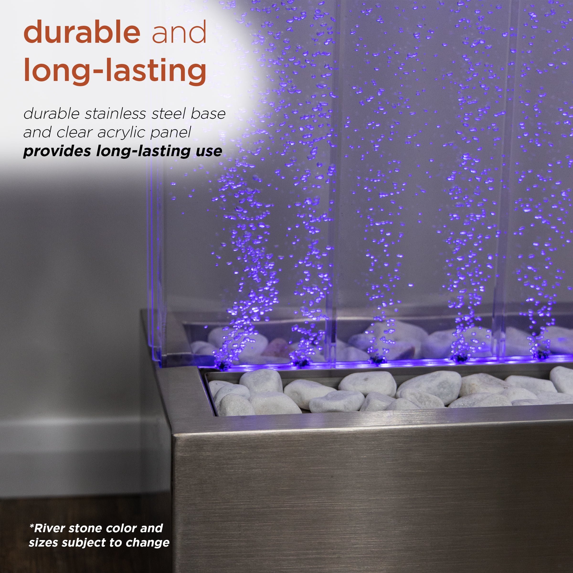 Alpine Corporation 72"H Indoor Acrylic Bubble Wall Corded Electric Fountain - Curated Treasures Market