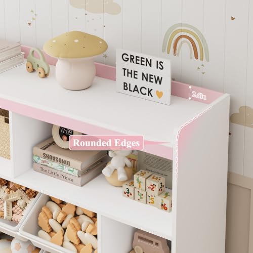 HORSTORS 55" W Toy Storage Organizer with Drawers, Large Kids Toy Storage Box with Removable Bins