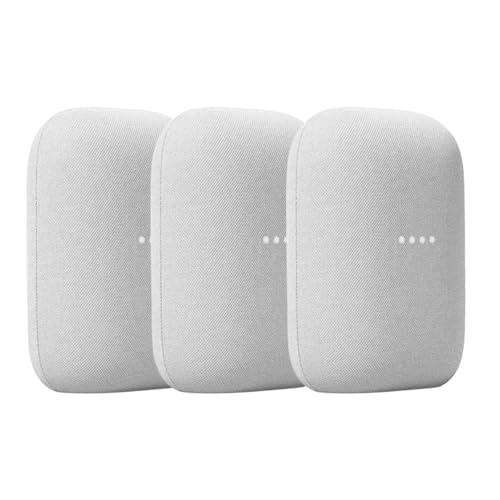 Google Nest Audio (3-Pack) Smart Speakers – Multi-Room Wireless Home Speaker Bundle with Bluetooth, Wi-Fi, Assistant, Stereo Sound