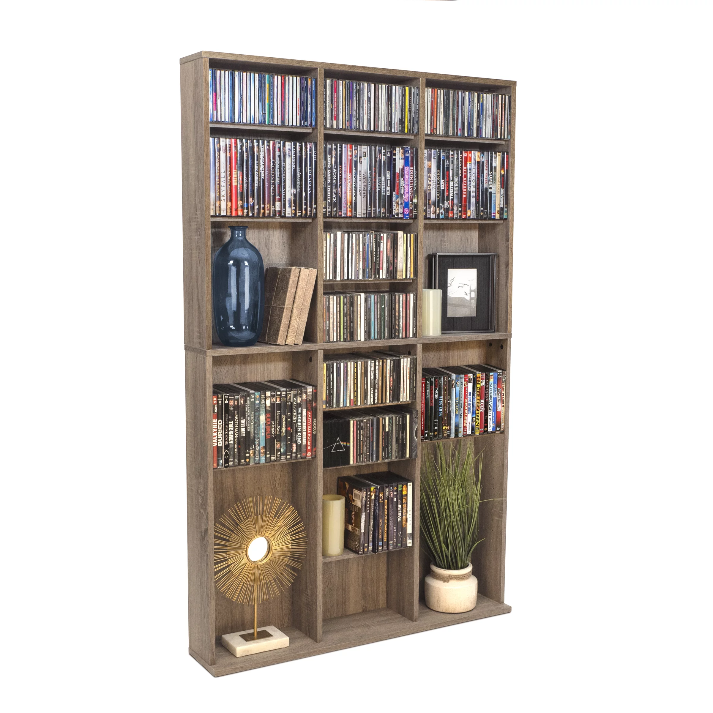 Atlantic 37x60 Oskar Adjustable Wood Media Storage Shelf Bookcase, Espresso