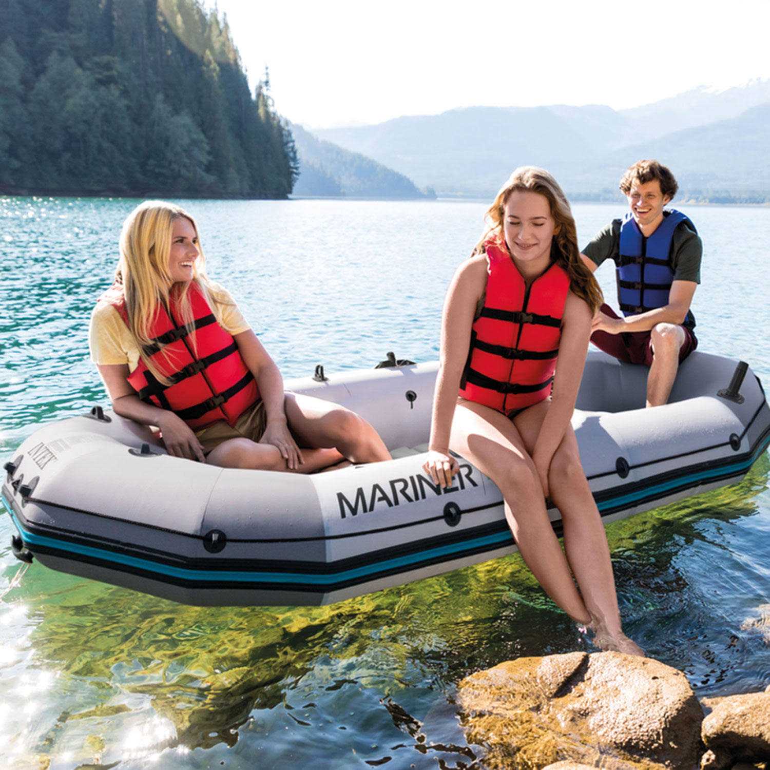 Intex Mariner 3 Person Boat Set with Canopy - Sports Supplies Online Store