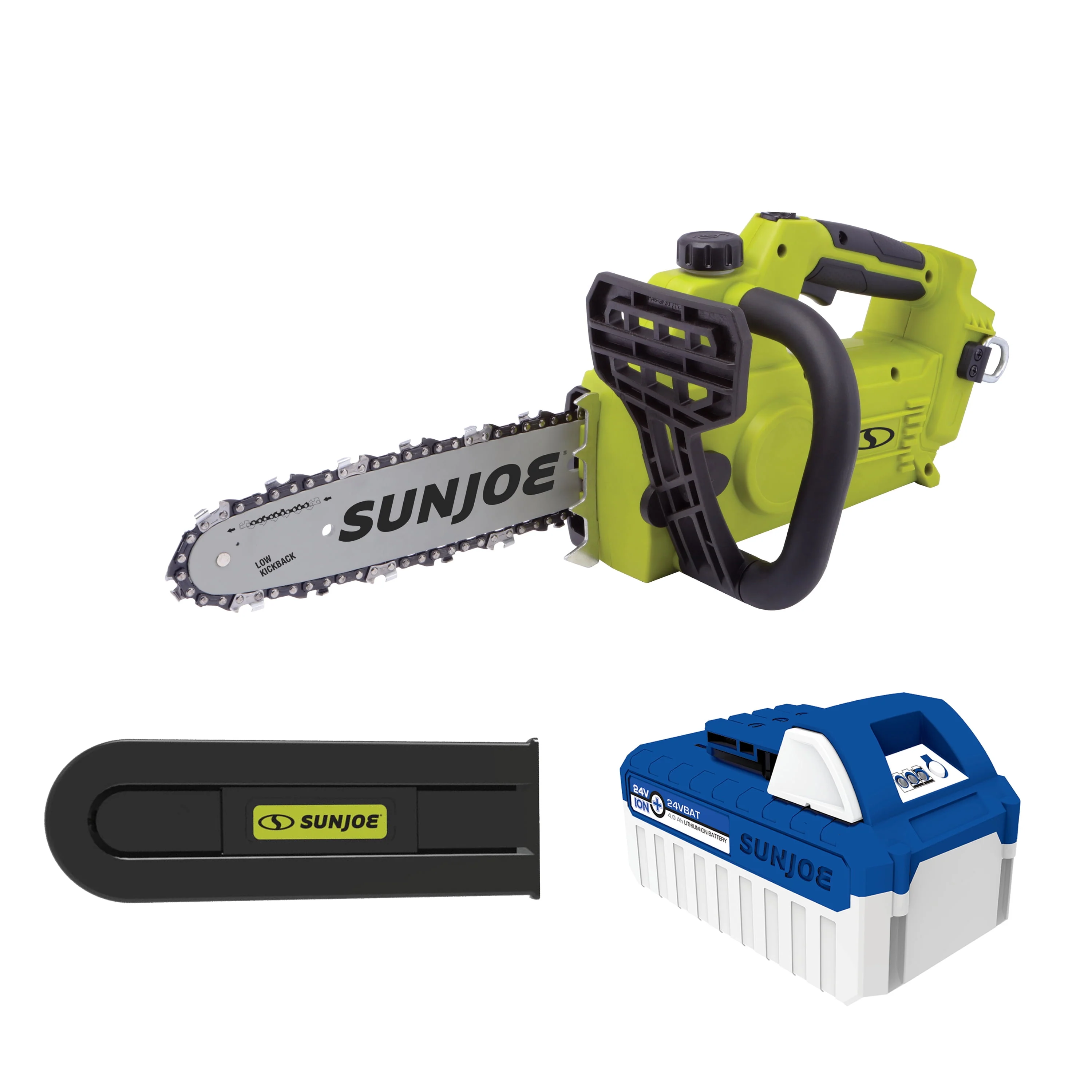 Sun Joe 24V Cordless 10-inch Chainsaw, 4.0-Ah Battery & Charger
