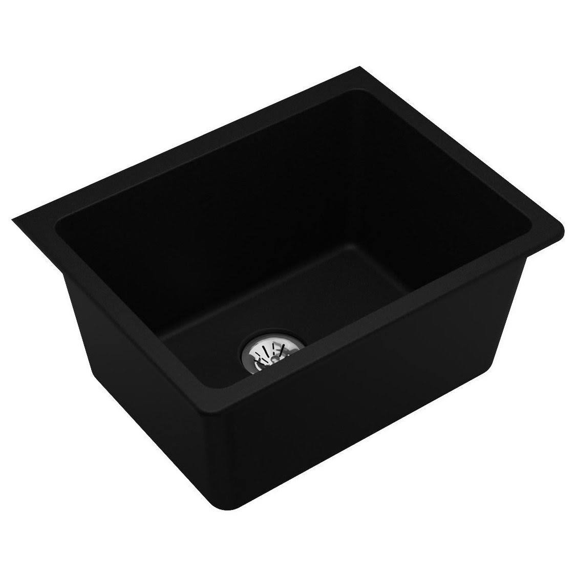 Elkay Quartz Classic Black Undermount Laundry Sink with Perfect Drain-ELGU251912PDBK0