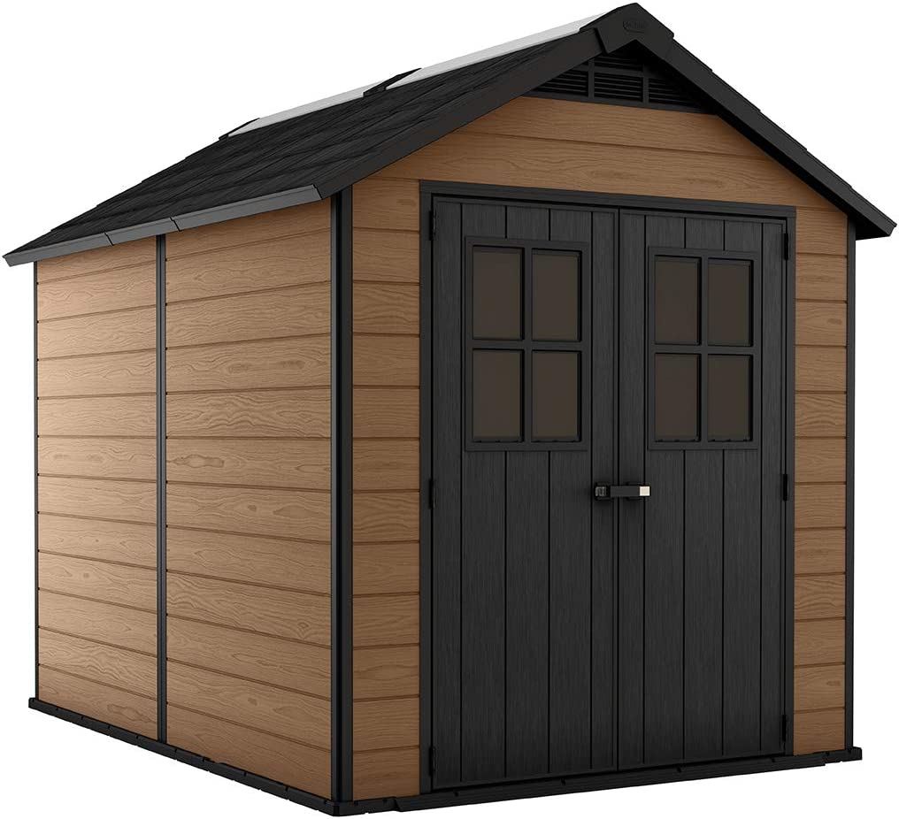 【Storage Shed】7.5&times;7 Large Resin Outdoor Storage Shed Kit &ndash; Perfect to Store Patio Furniture, Garden Tools