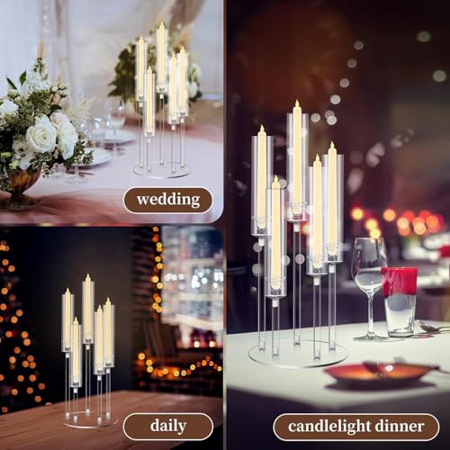 35inch 10pcs Black Candelabra Centerpieces for Tables 5 Arms Wedding centerpieces for Decorations