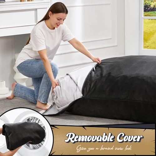 Hobestluk 3 in 1 Bean Bag Chair Giant Bean Bag Chairs Convertible Bean Bag Floor Cushion with Machine Washable Cover