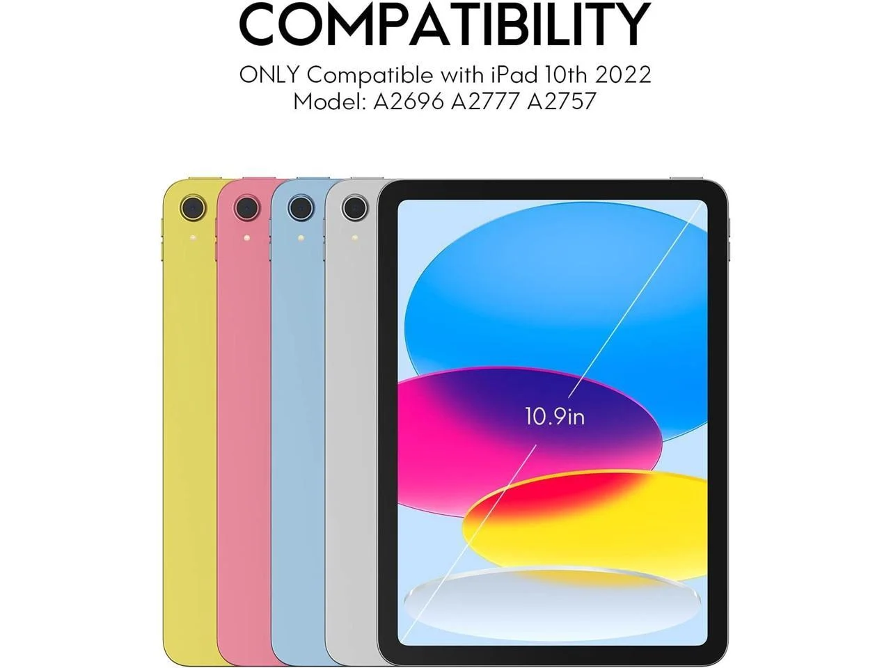 Touchpad Keyboard Case for iPad 10th Generation 10.9 inch 2022 A2696 A2757 A2777 Smart Stand Cover with Detachable Wireless Magnetic Keyboard