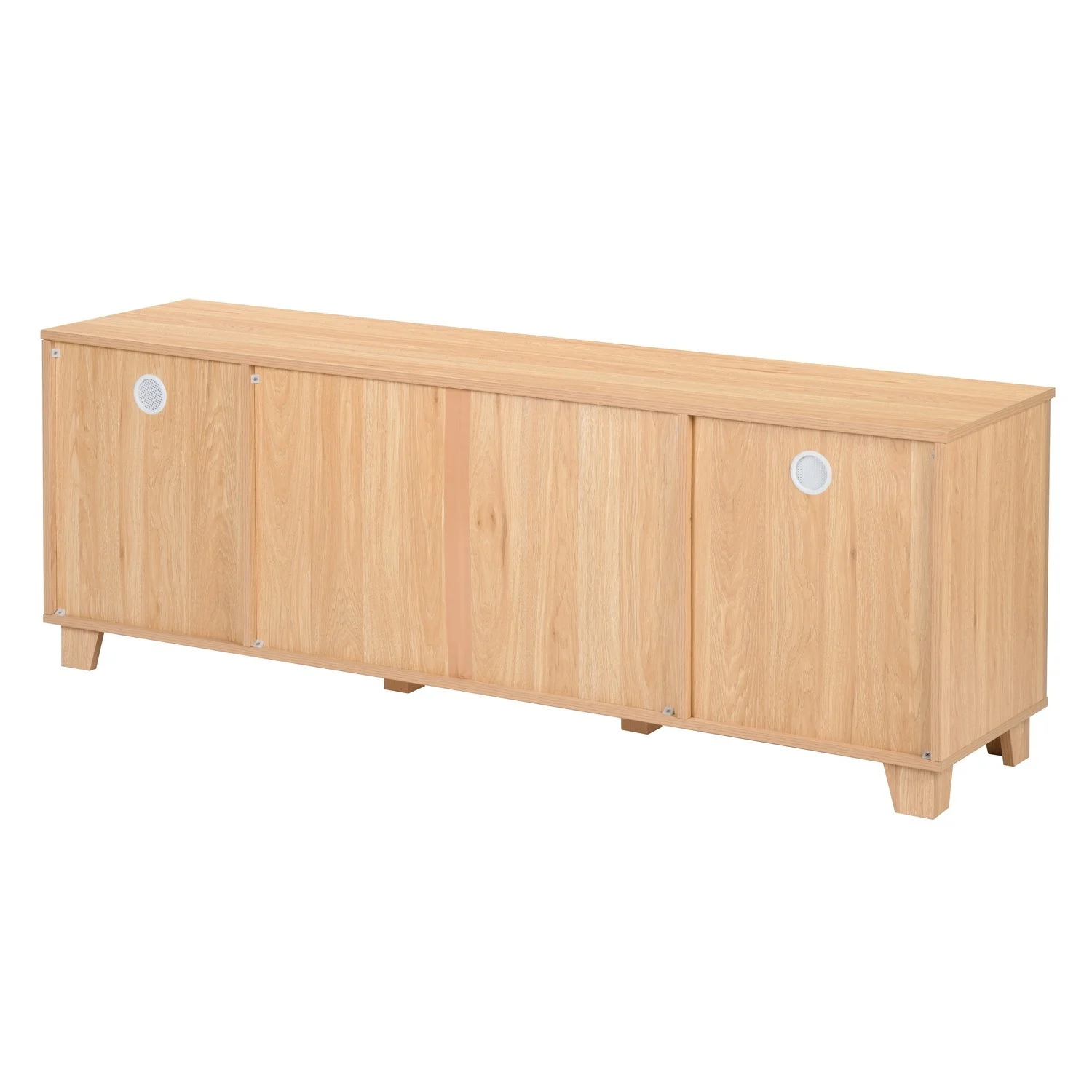 MAICOSY Boho Chic 64.4 inch Rattan TV Stand for 65/70 inch TV Storage Console - Natural Oak