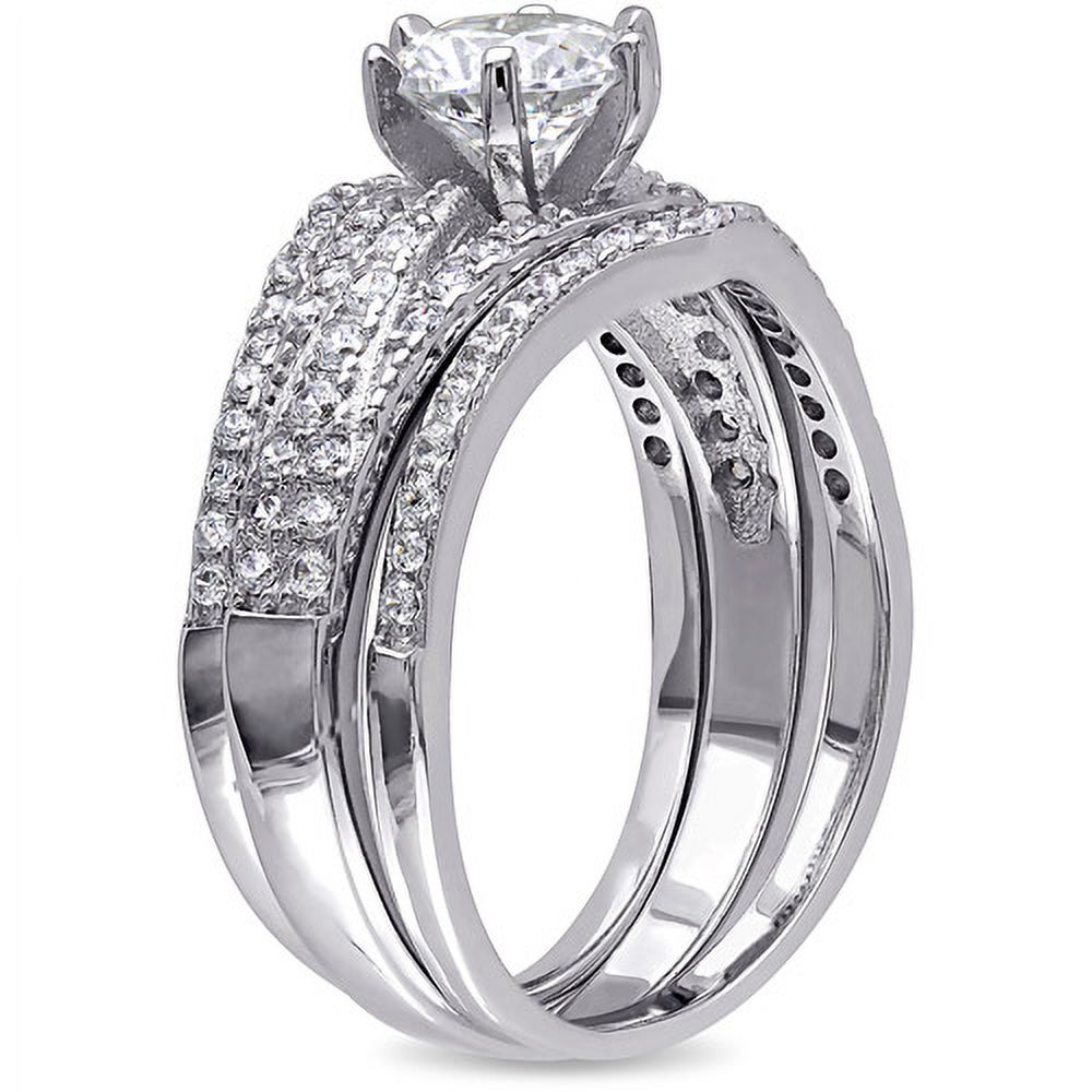 2-1/3 Carat T.G.W. CZ Sterling Silver Bridal Set