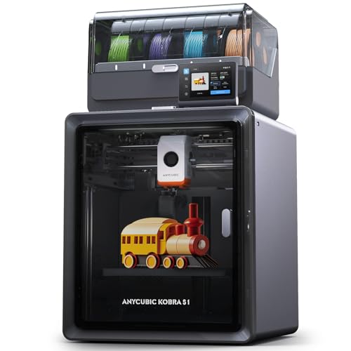 Anycubic 3D Printer Kobra S1 Combo, Multi-Color 3D Printer Max 600mm/s High Speed Printing High Precision